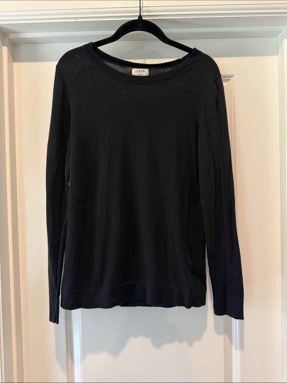 J. Crew Black Crewneck Sweater - Lightweight Long Sleeve Size Medium